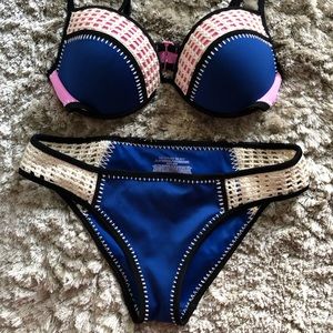 Rare find Victoria Secret BluePink Crochet Bikini